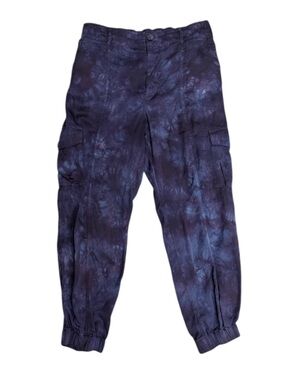 Cloth & Stone Lyocell Galaxy Tie-Dye Cargo Jogger Pants Purple & Blue Size M